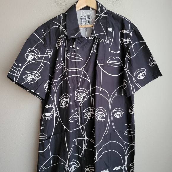 Print All Over Me Faces Jumpsuit size XXL NWT - Picture 5 of 10